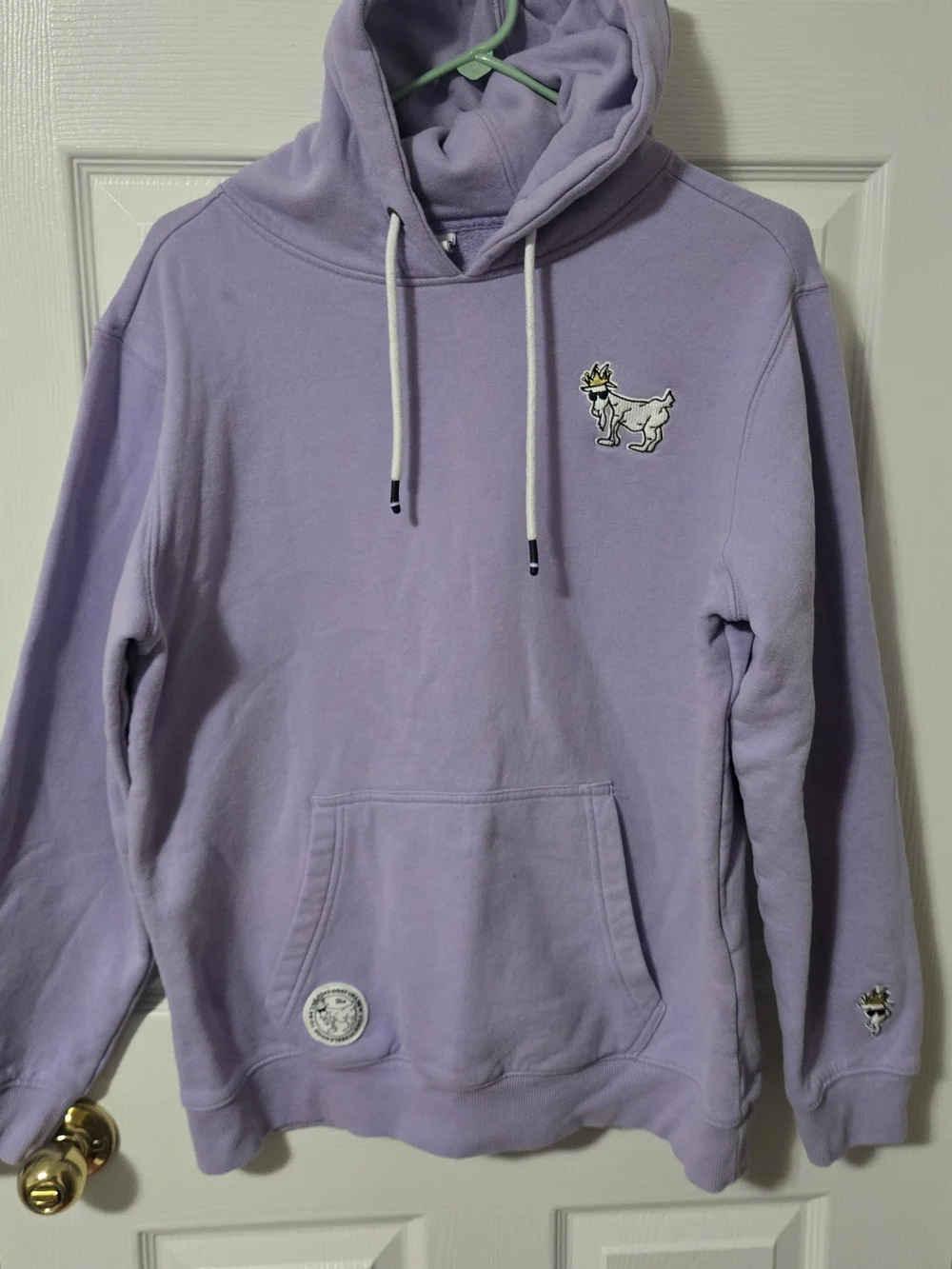 Goat Usa Lavender Pullover Hoodie with Embroidered Goat